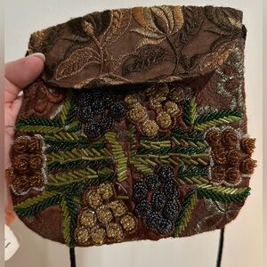 UNBRANDED Beaded Embroidered Cottagecore Bohemian Small Crossbody Bag